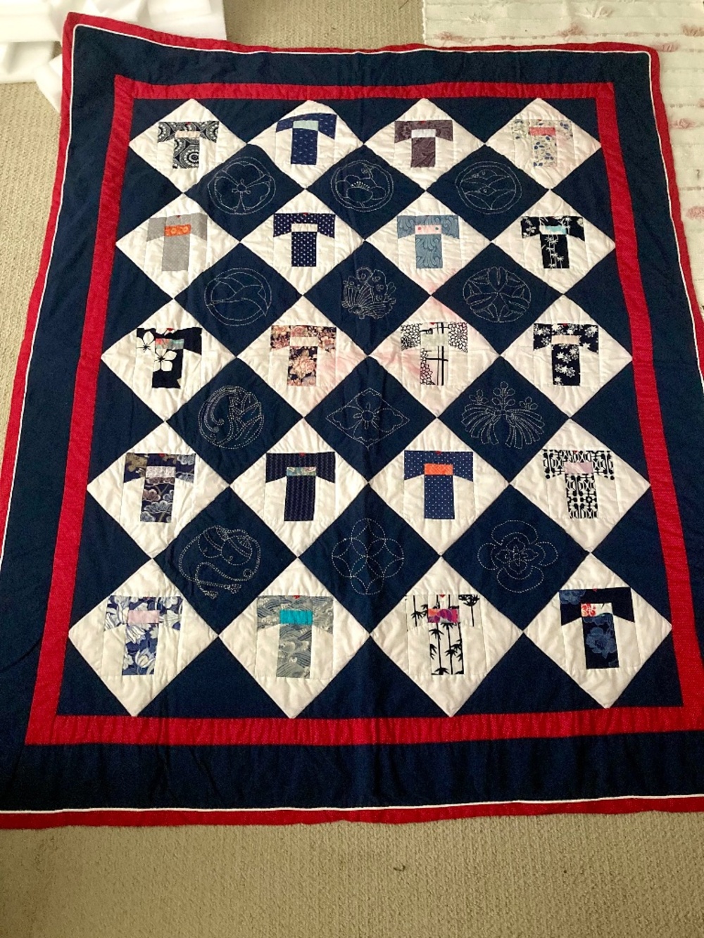 Wall Hanging Quilt Kimono Pattern 57”x46”